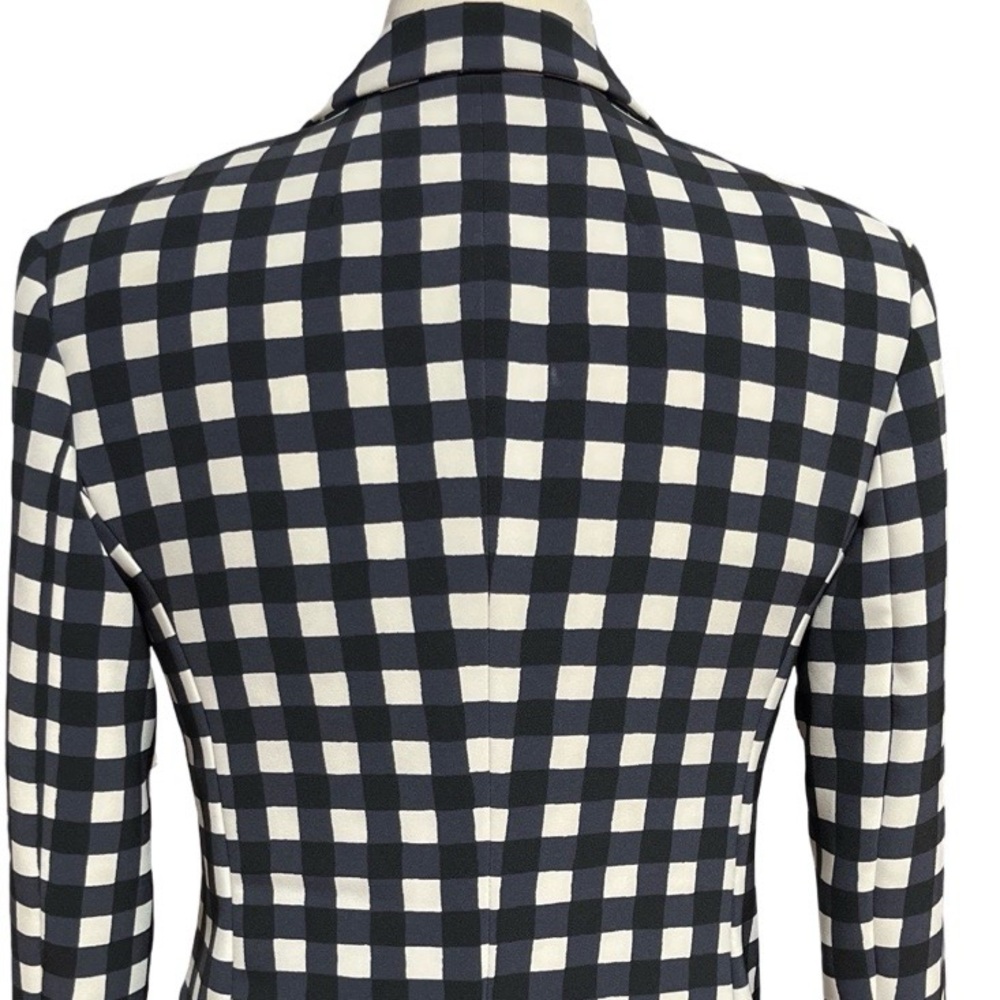 Banana Republic Dark Navy Black/White Gingham Collared Blazer - Picture 5 of 8